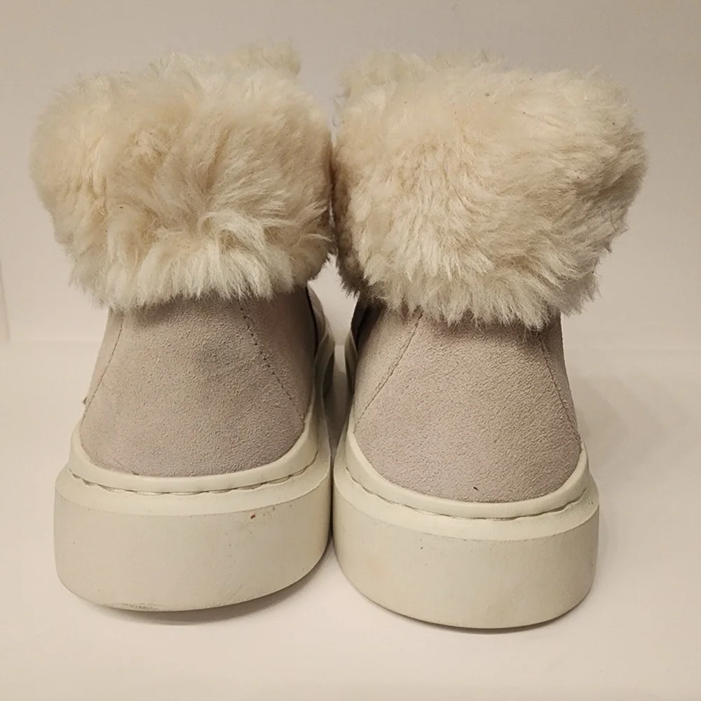 Cole Haan Grandpro Rally Round Toe Zippered Snow Suede Booties Women's Grey 10